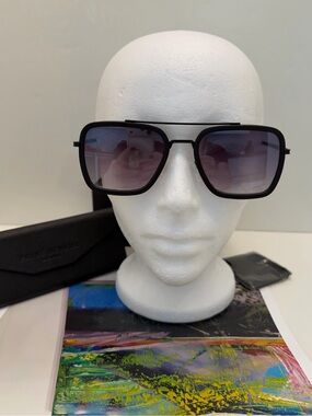 Prive Revaux x Adriana Lima Black Frame Sunglasses with Gradient Gray Lenses